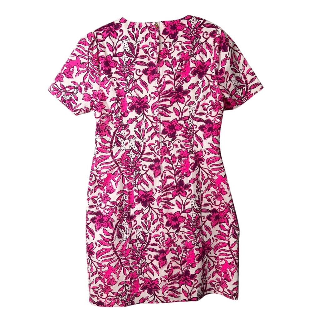 Lilly Pulitzer Mila Dress Pink White 8 NWT Floral Sheath Spring Preppy Coastal - Picture 4 of 11
